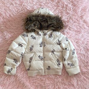 Girls Ralph Lauren Puffer Coat with Removable Fur Collar